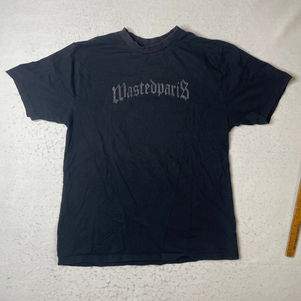 Wasted‎ Paris Gothic Logo T Shirt Black Mens Size Medium Cotton Streetwear